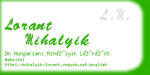 lorant mihalyik business card